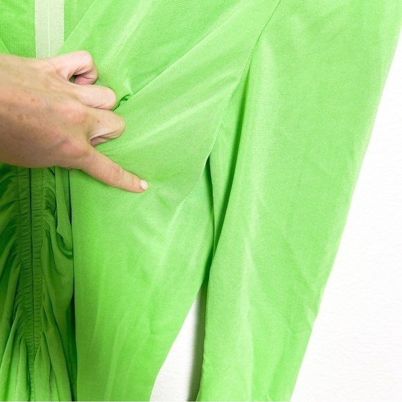 Givenchy Evening Ruched Crepe Dress in Jersey Green Gathered hidden zipper sz 40 - Picture 12 of 14